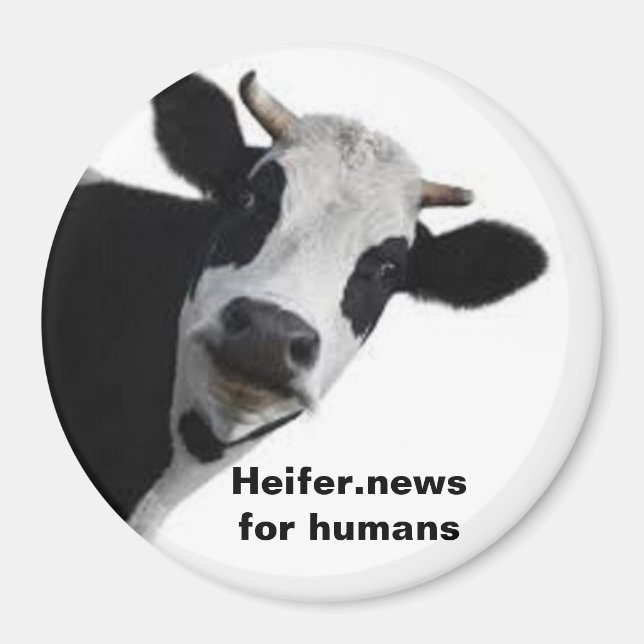 Aimant Heifer.news pour les humains (Devant)