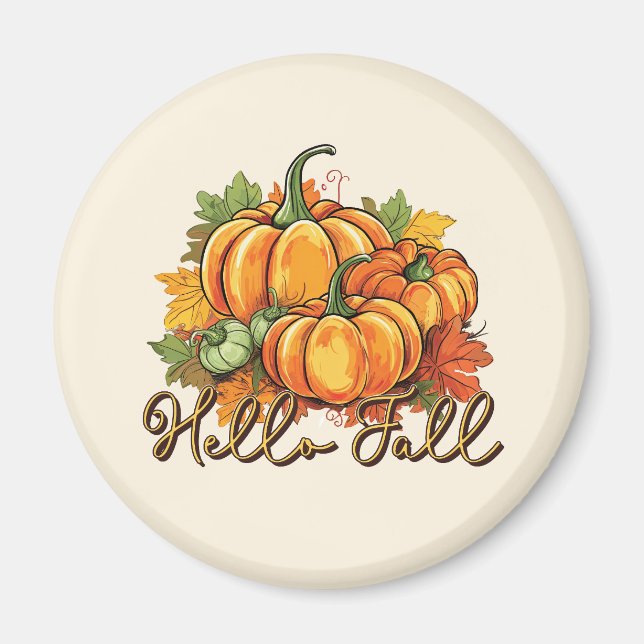 Aimant Hello Fall - Cosy Citrouille Patch (Devant)