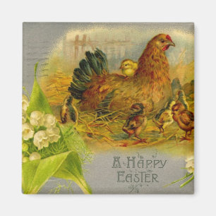 Aimant Hen Et Poussins De Pâques