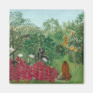 Aimant Henri Rousseau - Forêt tropicale avec singes
