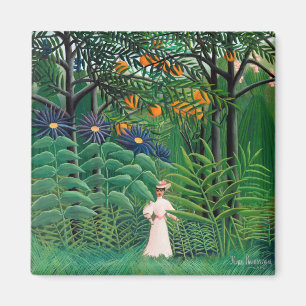 Aimant Henri Rousseau - Woman Walking in an Exotic Forest