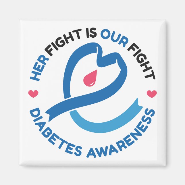 Aimant Her Fight Is Our Fight – Diabetes Awareness (Devant)