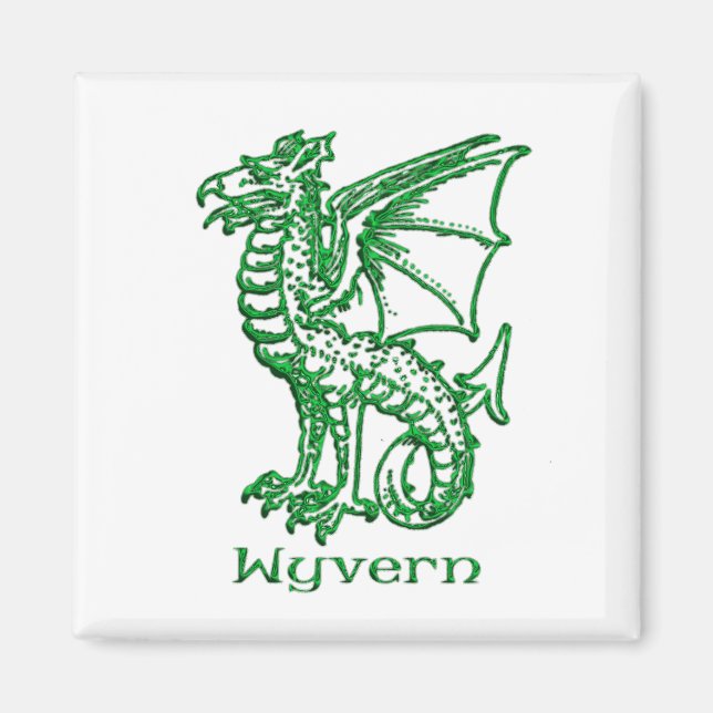 Aimant Héraldique médiéval de Wyvern (Devant)