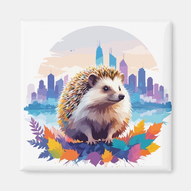 Aimant Hérisson Vector Art Animal Dans La Nature Majestue (Devant)