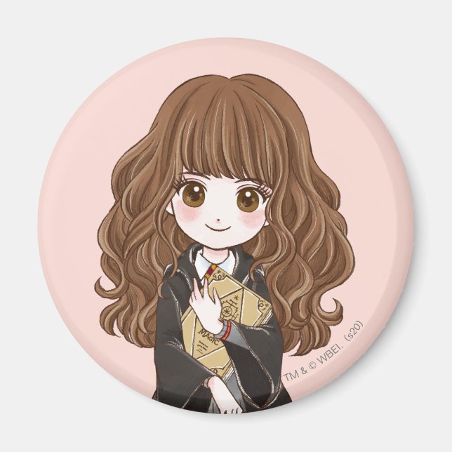 Aimant Hermione Granger aquarelle magique (Devant)