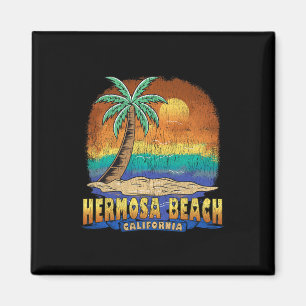 Aimant Hermosa Beach California Vintage perturbé Souven