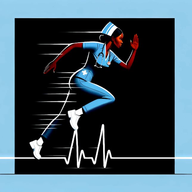 Aimant "Heroic Dash : Une infirmière en action, Est. 1860 ("Capturing the Pulse of Compassion: Tribute to African American Nurses")