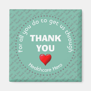 Aimant Héros de soins de santé Merci personnalisable AQUA