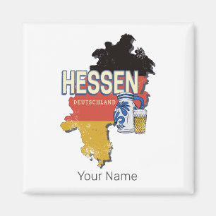 Aimant Hesse Allemagne Retro State Map Vintage Jug Souven