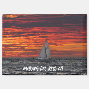 Aimant Heure dorée du coucher de soleil - Marina Del Rey,