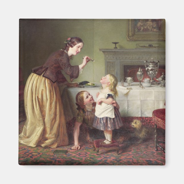 Aimant Heure du petit-déjeuner - Jeux du matin (huile sur (Devant)