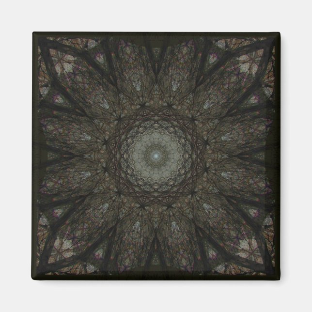 Aimant Heures Carré Mandala (Devant)