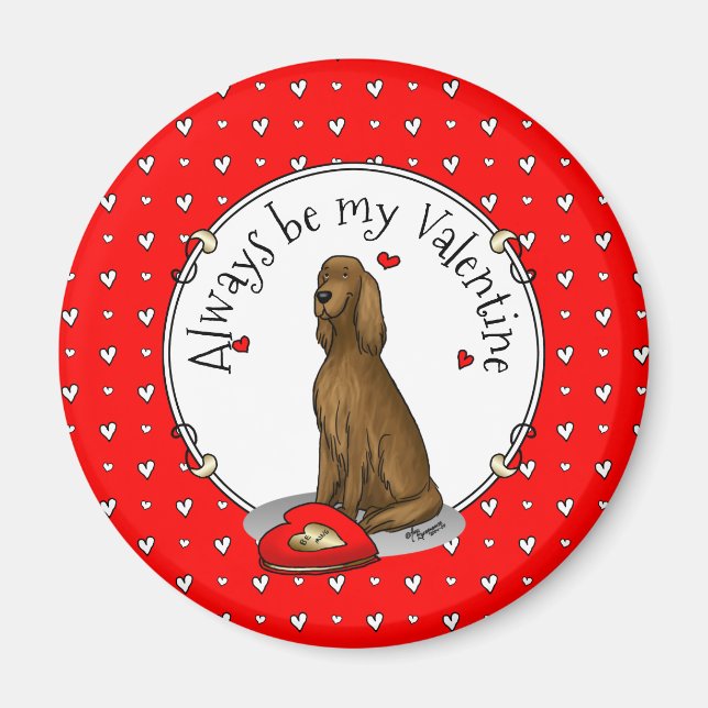 Aimant Heureuse Sainte-Valentin Be Mine Irish Setter (rou (Devant)