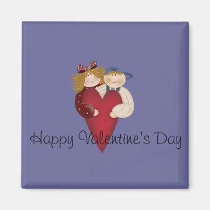 Aimant Heureuse Sainte-Valentin de couple de pays