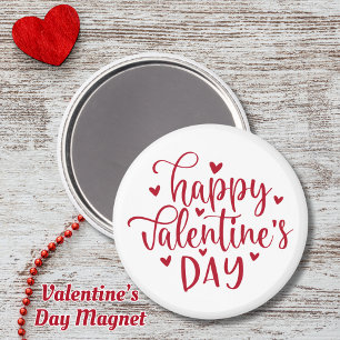 Aimant Heureuse Sainte-Valentin mignon aux Coeurs rouges