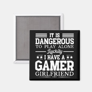 Aimant Heureusement, J'Ai Un Gamer Girlfriend Funny Coupl