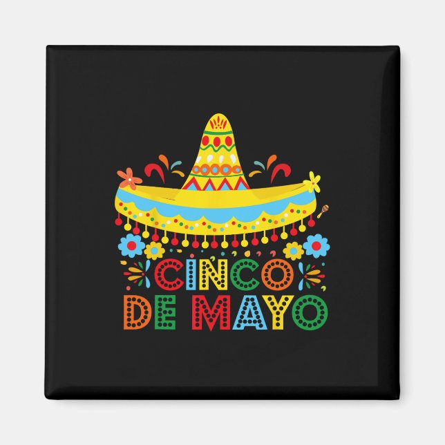 Aimant Heureux Cinco De Mayo Mexique Fiesta Taco Guitar C (Devant)