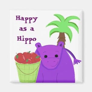 Aimant Heureux comme un Hippopotame