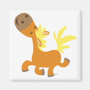 Aimant heureux de poney de bande dessinée