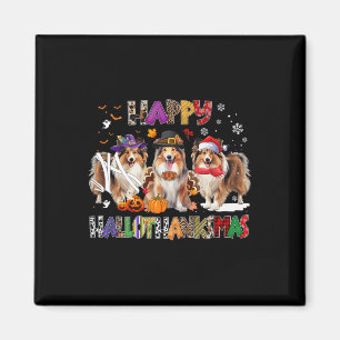 Aimant Heureux Hallothanksmas Shetland Sheepdog Amoureux