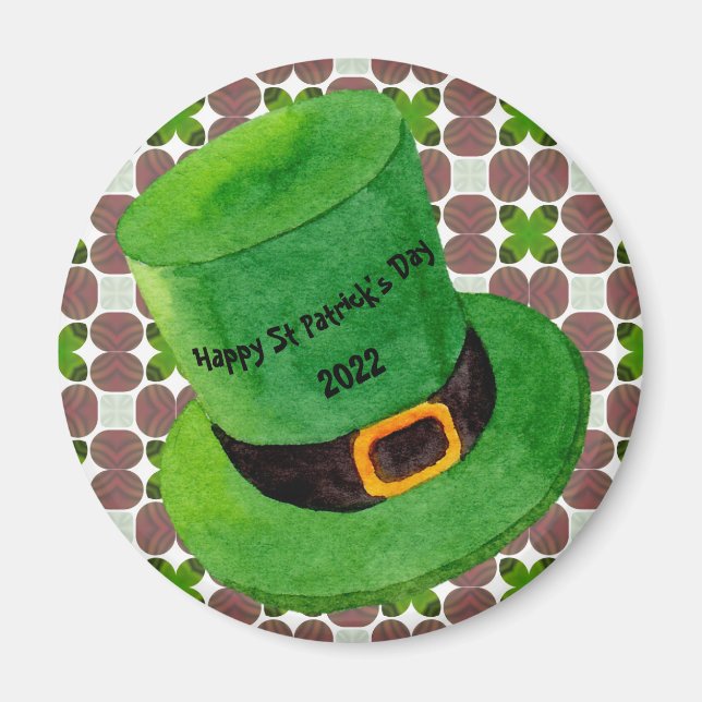 Aimant Heureux Jour de la Saint Patrick Leprechaun Casque (Devant)