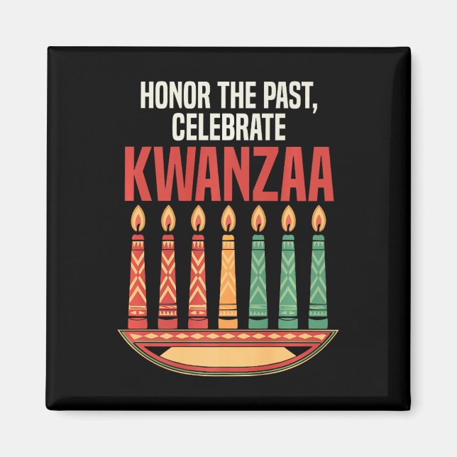 Aimant Heureux Kwanzaa bougies Afrique Fête Afrique Améri (Devant)