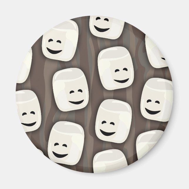 Aimant Heureux Motif des amis de Marshmallow (Devant)