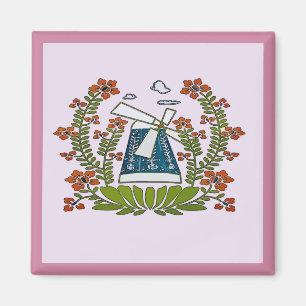 Aimant Hex Sign, Pennsylvanie Dutch, Windmill