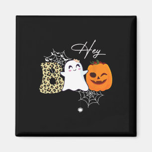 Aimant Hey Boo mignon Citrouille fantôme face Halloween