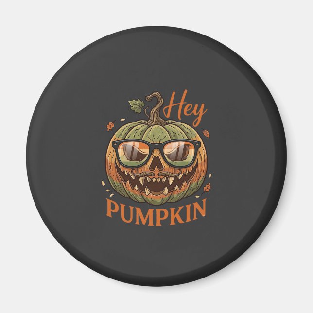 Aimant Hey Citrouille Halloween Lanterne Jack Lunettes Mo (Devant)