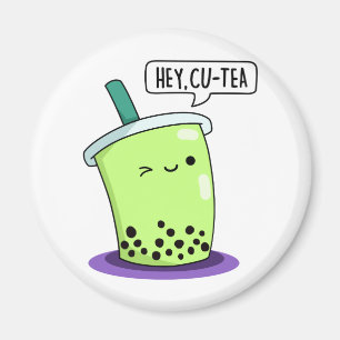 Aimant Hey Cu Tea Drôle Boba Tea Pun