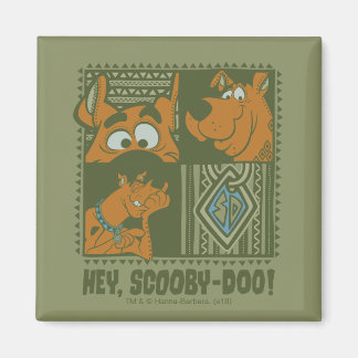 Aimant Hey Scooby-Doo Carré tribal Graphic