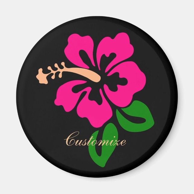Aimant Hibiscus rose tropical Thunder_Cove (Devant)