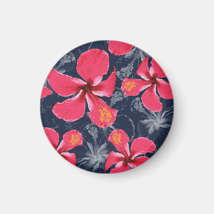 Aimant Hibiscus Tropical Fleurs été Design