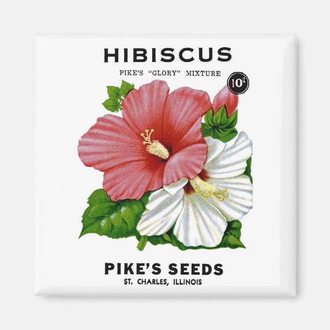 Aimant Hibiscus Vintage Seed Packet (Devant)