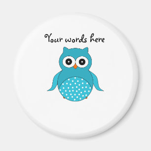 Aimant Hibou bleu-clair