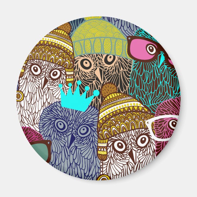 Aimant Hibou en couronne (Devant)