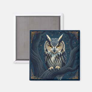 Aimant Hibou grand-duc la nuit