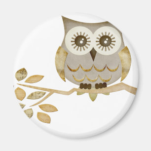 Aimant Hibou large de yeux dans l'arbre