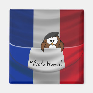 Aimant hibou Vive la France
