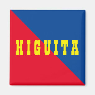 Aimant Higuita rouge bleu jaune personnalisé