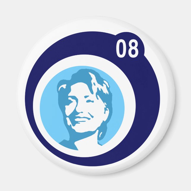 Aimant hillary clinton : bulles bleues : (Devant)