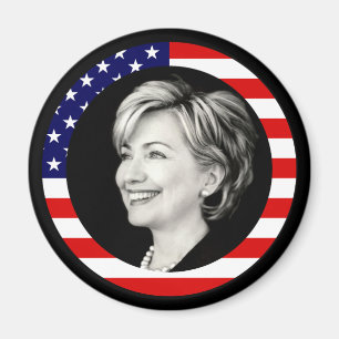 Aimant hillary clinton. drapeau américain.