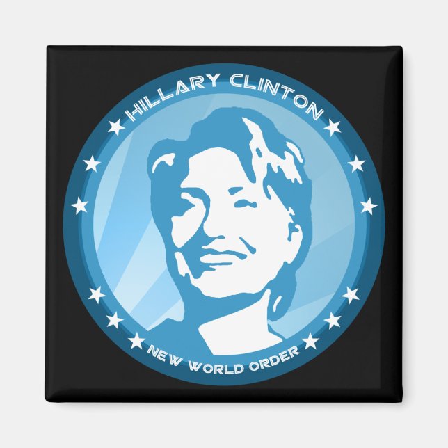 Aimant hillary clinton : rayons bleus : (Devant)