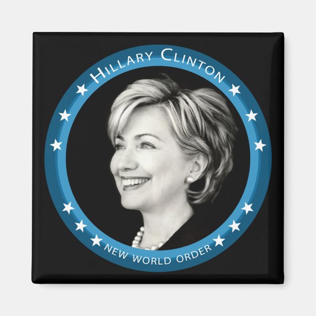 Aimant hillary clinton : rayons bleus : (Devant)
