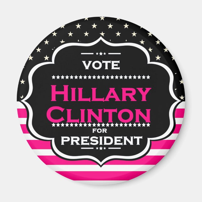 Aimant hillary clinton rose (Devant)