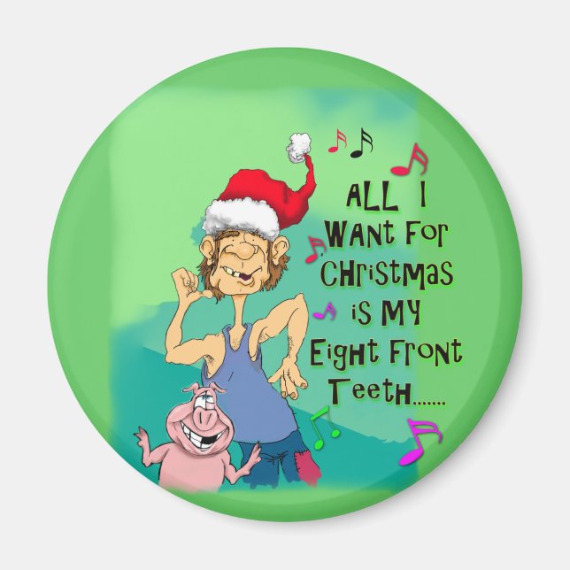 Aimant Hillbilly chantant à propos de mes huit dents avan (Devant)