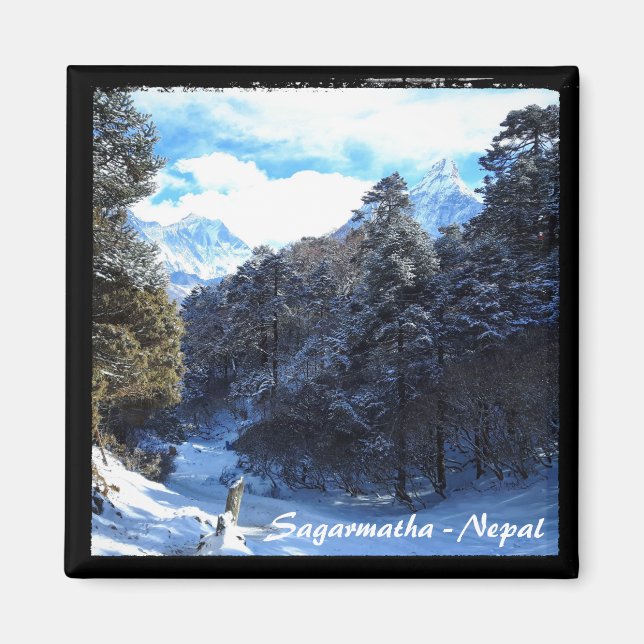 Aimant Himalaya neige, Sagarmatha - Népal (Devant)