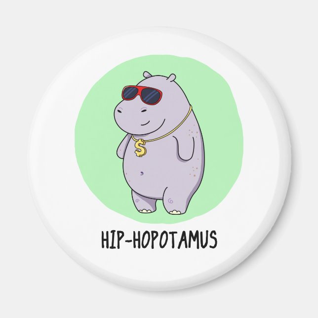 Aimant Hip-Hopotamus Funny Hippo Pun (Devant)