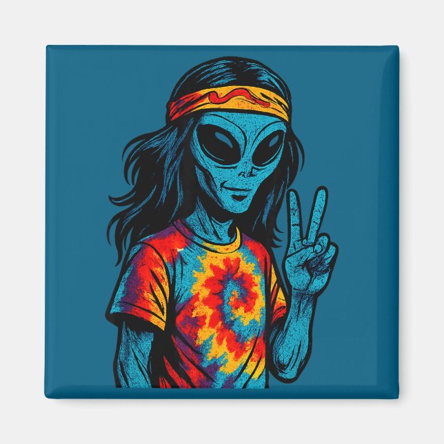 Aimant Hipe Alien Tie-dye Design  (Devant)